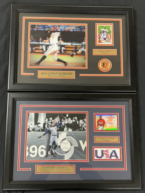 (2) SIGNED BASEBALL CARD FRAMED DISPLAYS (1 of 4)