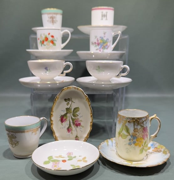 2 BOXES OF HAND PAINTED TEA CUPS (1 of 5)