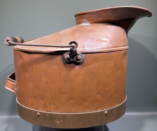 CHAS. G. SCHENCK 4 3/4 COPPER MILK BUCKET: 8" X 17"