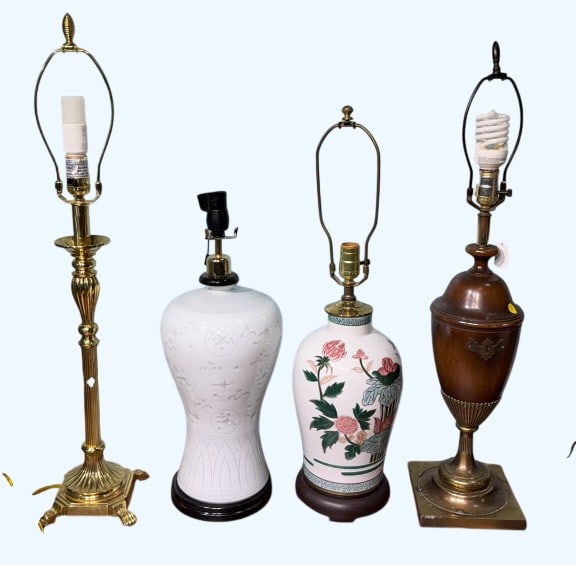 4 VARIOUS LAMPS: 32" X 8"