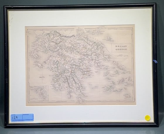 EARLY FRAMED MAP OF GREECE (1 of 6)