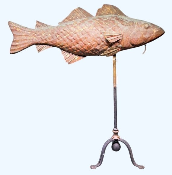 VINTAGE COPPER FISH WEATHERVANE (1 of 5)
