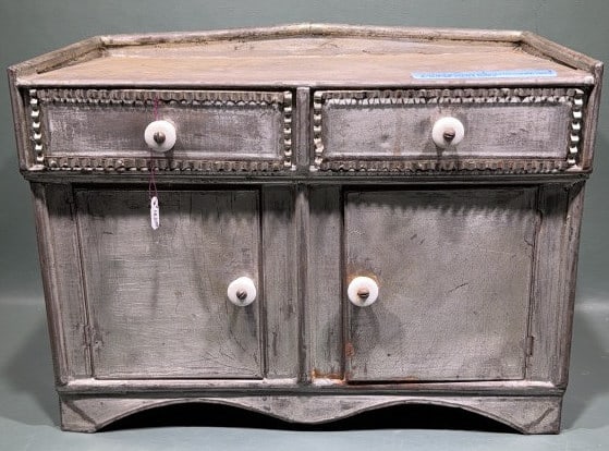 VINTAGE METAL CHILD'S JELLY CUPBOARD: 14" X 10"