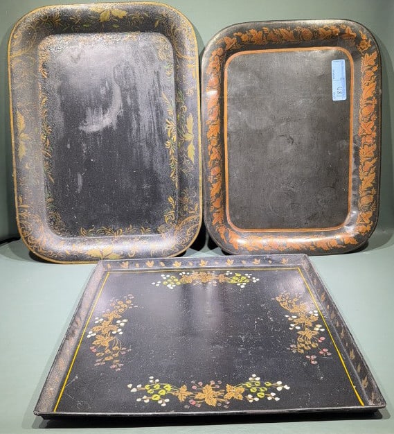 3 TOLEWARE TRAYS (1 of 7)