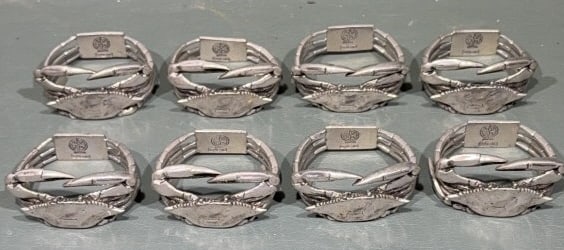 SET OF 8 CRAB NAPKIN RINGS (1 of 4)