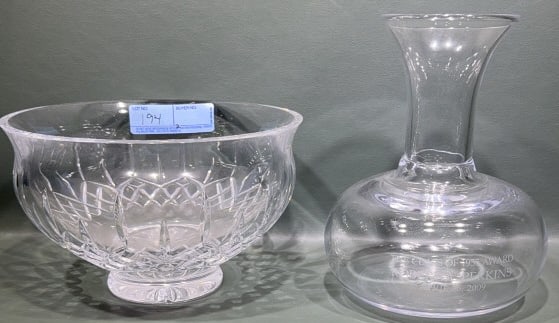 LARGE WATERFORD BOWL & CRYSTAL VASE (1 of 8)