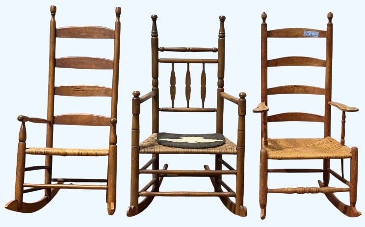 3 ANTIQUE ROCKING CHAIRS: ~