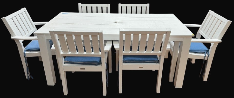 SEASIDE CASUAL POLY PATIO TABLE & 6 CHAIRS (1 of 5)