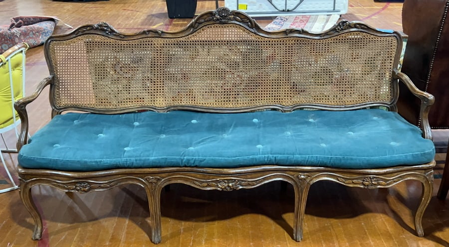 FRENCH CANE SEAT & BACK SOFA (1 of 6)