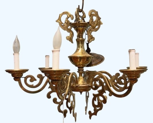 HANGING BRASS CHANDELIER (1 of 4)