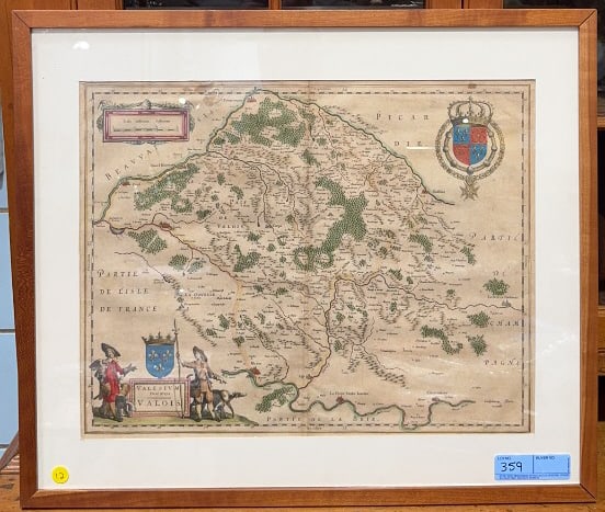 EARLY FRAMED FRENCH MAP (1 of 6)
