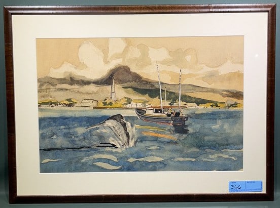 WATERCOLOR OF FISHERMAN FIGHTING A SAILFISH (1 of 4)