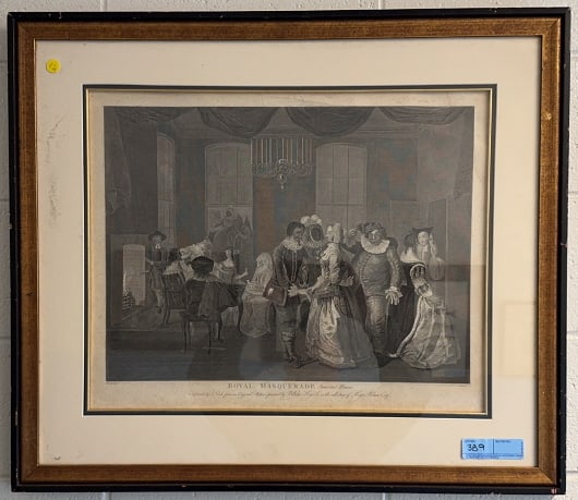 "ROYAL MASQUERADE" SOMERSET HOUSE FRAMED ENGRAVING (1 of 6)