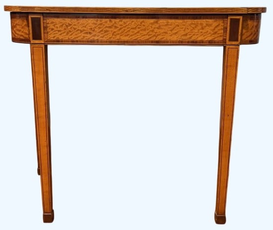 CUSTOM MADE BANDED & INLAID 1 DRAWER HALL TABLE (1 of 6)