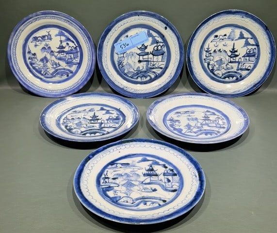 6 ANTIQUE CANTON PLATES (1 of 8)