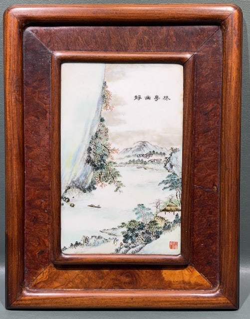 FINE ANTIQUE CHINESE PORCELAIN PLAQUE / SCREEN (1 of 5)