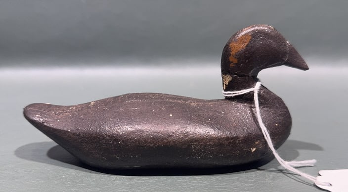 HOLLY CAST IRON MINIATURE DUCK DECOY: 5-1/2" LONG