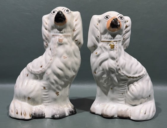 PAIR OF STAFFORDSHIRE DOGS (1 of 4)