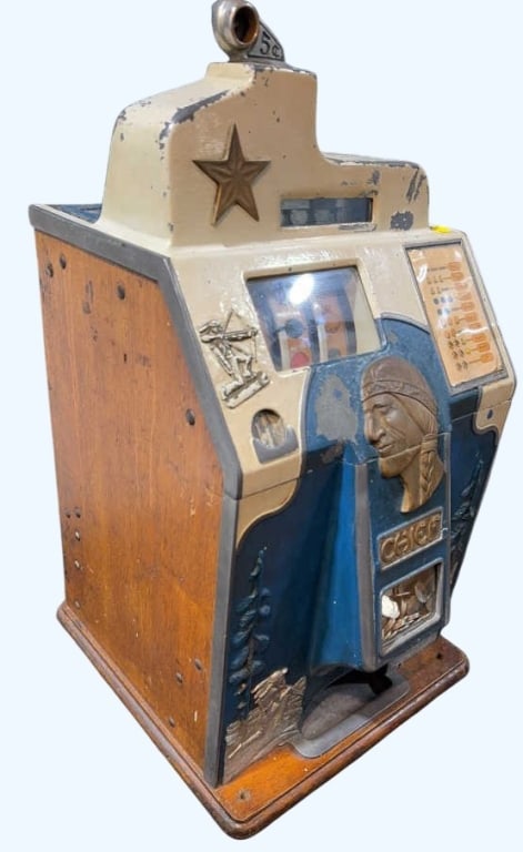 5 CENT JENNINGS ONE STAR CHIEF SLOT MACHINE - 2