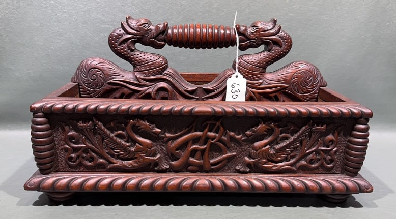 HAND CARVED RENAISSANCE REVIVAL CARRIER (1 of 8)