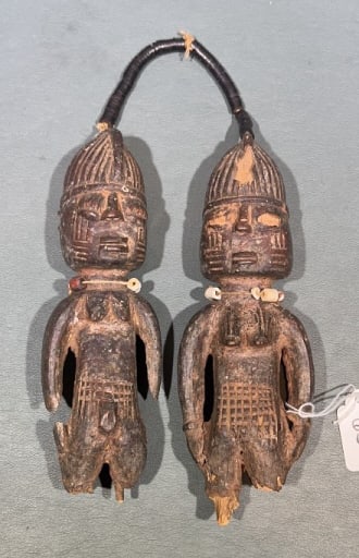 PAIR OF AFRICAN YORUBA IBEJI TWIN FIGURES (1 of 4)