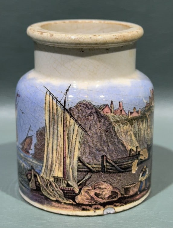 "PEGWELL BAY, KENT" PRATTWARE JAR: 3-1/2"