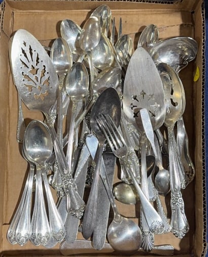 COLLECTION OF SILVER PLATE FLATWARE (1 of 4)