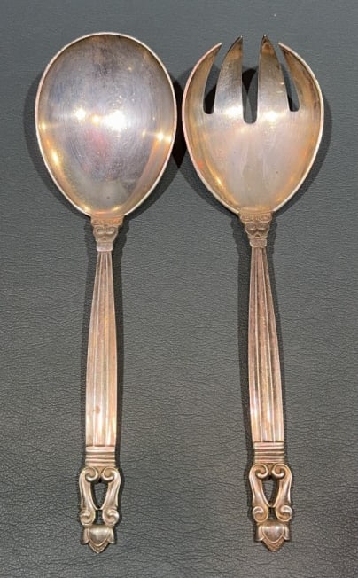 GEORG JENSEN ACORN STERLING SERVING PIECES (1 of 2)