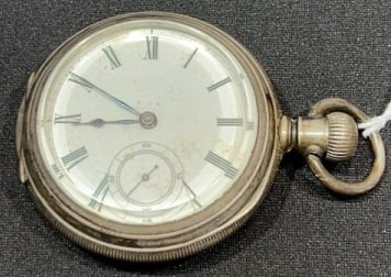 WALTHAM "BROADWAY" KEYWIND STERLING POCKET WATCH (1 of 6)