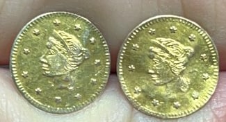 PAIR OF CALIFORNIA GOLD COIN CUFF LINKS (1 of 4)