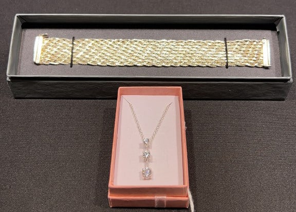 STERLING BRACELET & NECKLACE LOT: ~