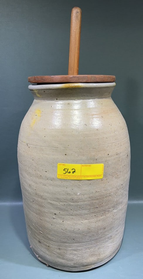 LARGE STONEWARE BUTTER CHURN (1 of 4)