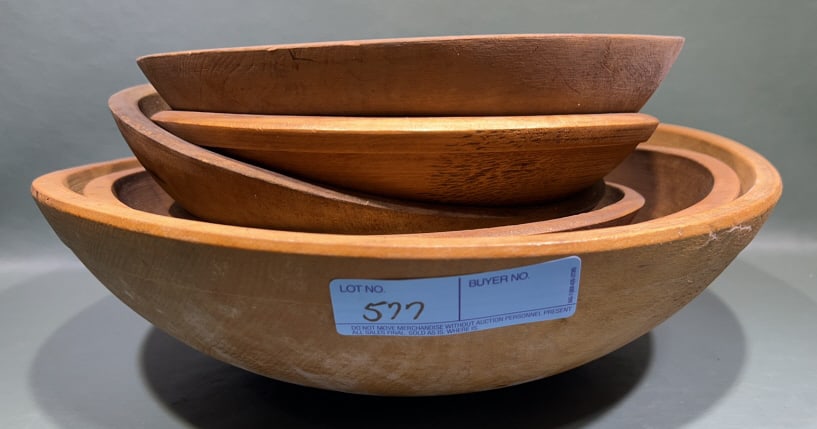 6 ANTIQUE WOODEN BOWLS (1 of 5)