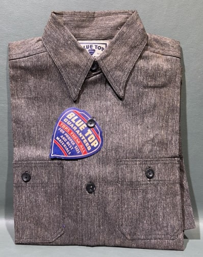 VINTAGE BLUE TOP WORK SHIRTS NEW WITH TAGS: SIZES 12 & 12-1/2 1 - SIZE 6 1 - SIZE 13 12 TOTAL SHIRTS