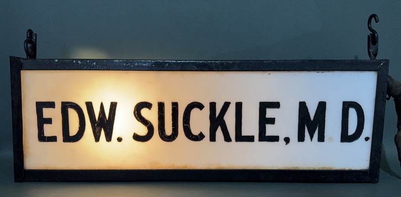 EDW. SUCKLE, MD DOUBLE SIDED LIGHTED SIGN (1 of 6)