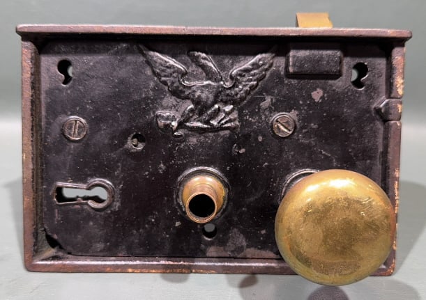 RUSSEL & ERWIN CO. BOX LOCK WITH EAGLE (1 of 5)
