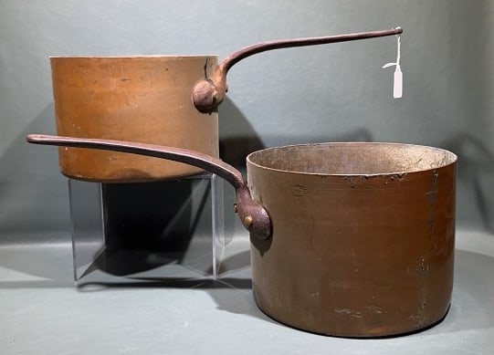 2 ANTIQUE COPPER & IRON POTS (1 of 8)