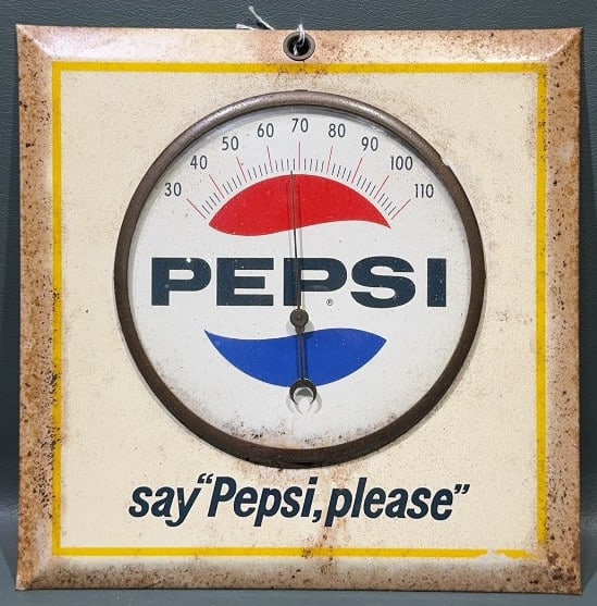 VINTAGE PEPSI COLA "SAY PEPSI PLEASE" THERMOMETER (1 of 3)