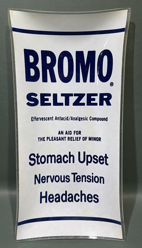 BROMO SELTZER ADVERTISING GLASS DISH (1 of 5)