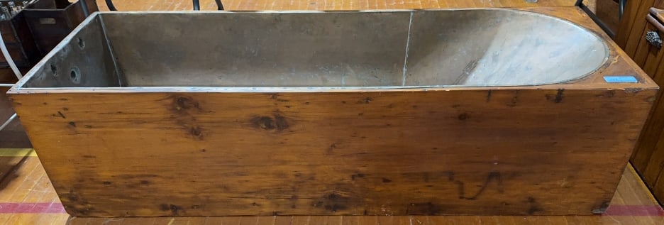 ANTIQUE PINE & COPPER WASH TUB (1 of 6)
