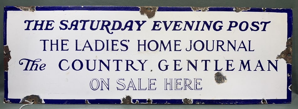 SATURDAY EVENING POST PORCELAIN ADVERTISING SIGN (1 of 5)