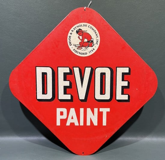 DEVOE PAINT METAL ADVERTISING SIGN (1 of 3)