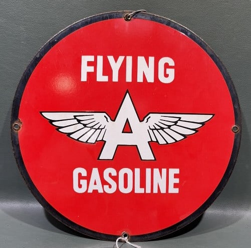 FLYING A GASOLINE PORCELAIN SIGN (1 of 3)