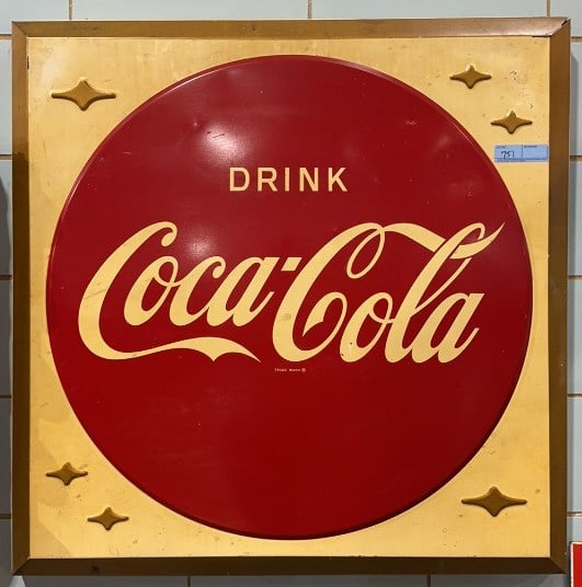LARGE VINTAGE COCA-COLA METAL ADVERTISING SIGN (1 of 5)