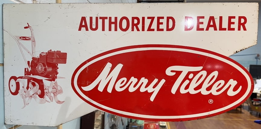 MERRY TILLER DOUBLE SIDED METAL FLANGED SIGN (1 of 4)