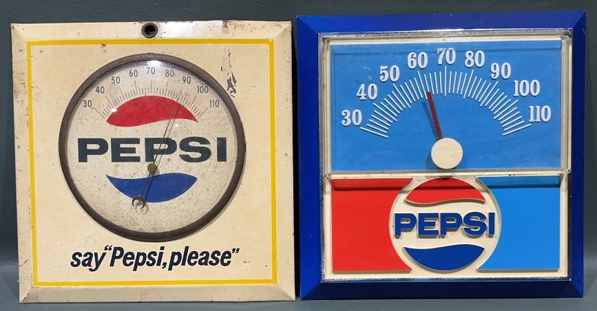 2 VINTAGE PEPSI THERMOMETERS (1 of 2)