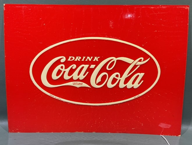 VINTAGE 1938 COCA-COLA METAL ADVERTISING SIGN -NOS (1 of 5)