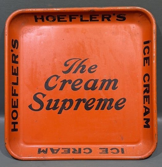 HOEFLER'S "THE CREME SUPREME" ADVERTISING TRAY (1 of 4)