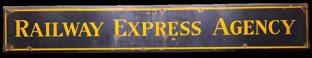 LARGE RAILWAY EXPRESS AGENCY PORCELAIN SIGN (1 of 6)