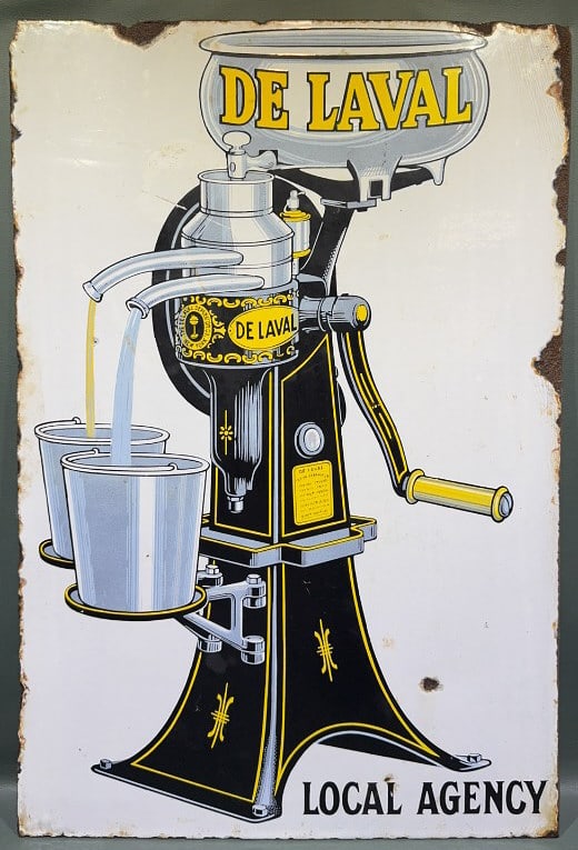DE LAVAL DOUBLE SIDED PORCELAIN ADVERTISING SIGN (1 of 6)